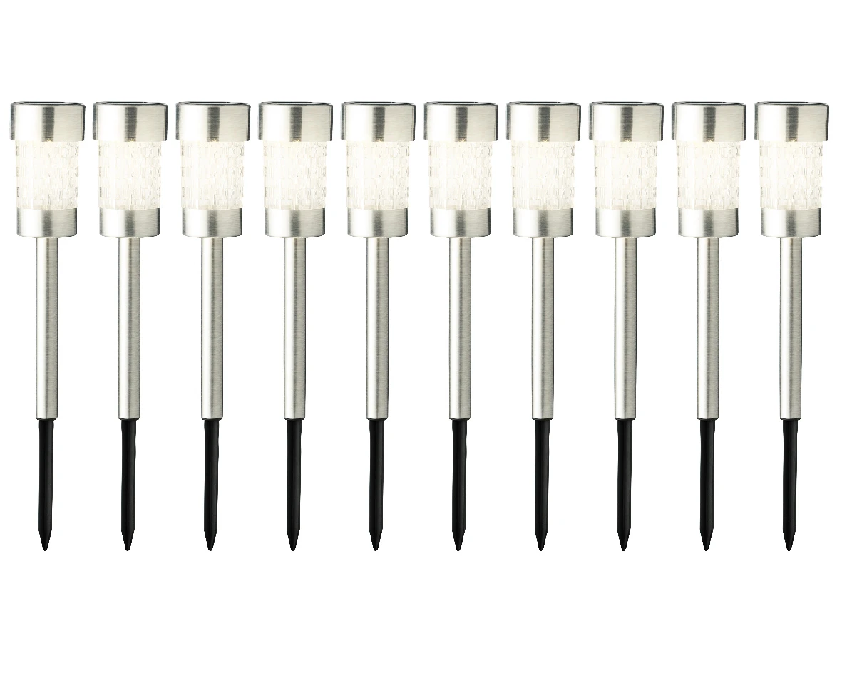 Tuinlampen Set Solar Zilver RVS 10 Stuks