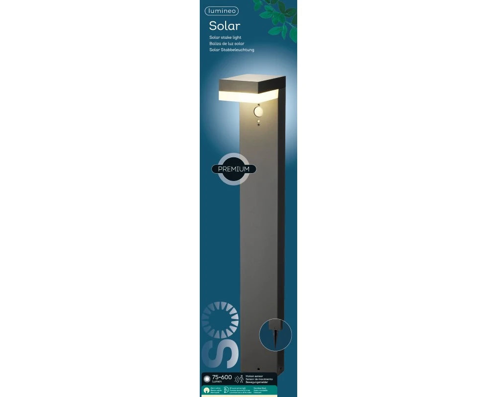Solar Tuinlamp Staand Lang RVS 40 LED - Afbeelding 3