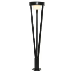 Solar Staande Lamp RVS Zwart Lang