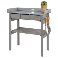 Esschert Tuinwerktafel Met Lades Grijs