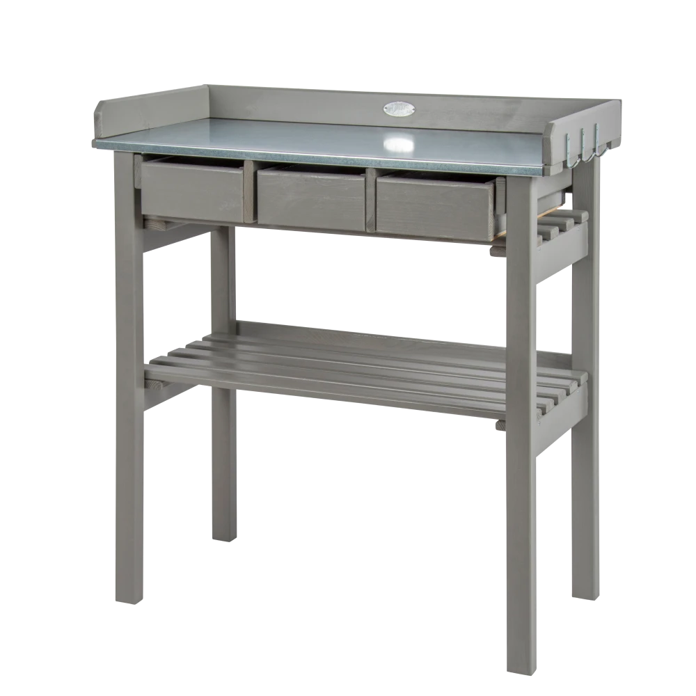 Esschert Tuinwerktafel Met Lades Grijs - Afbeelding 3