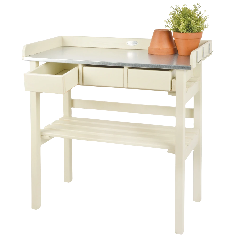 Esschert Tuinwerktafel Met Lades Wit