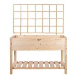 Esschert Verhoogde Houten Kweekbak L Blank Met Klimplantrek