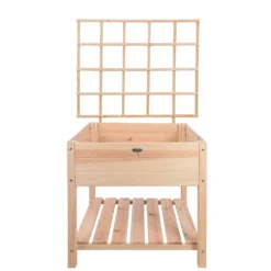 Esschert Verhoogde Houten Kweekbak XL Blank Met Klimplantrek