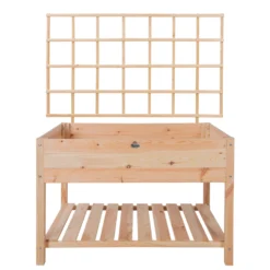 Esschert Verhoogde Houten Kweekbak XXL Blank Met Klimplantrek